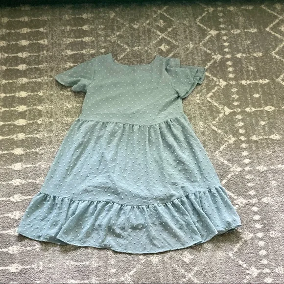 Filly Flair dusty blue raised dot short sleeve dress - Picture 4 of 6